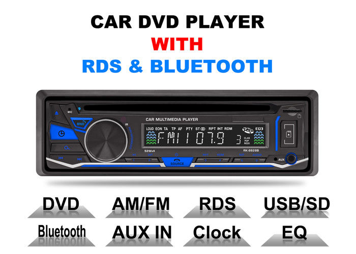 Front Aux Input Single Din Car DVD Player Bluetooth Single Din Dvd Cd Player Fcc