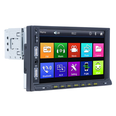 최저 행 버튼과 7 인치 한 개의 Din MP5 선수 카 스테레오 듀얼 USB HD 터치 스크린